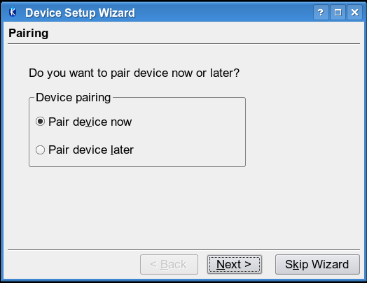 Device setup wizard