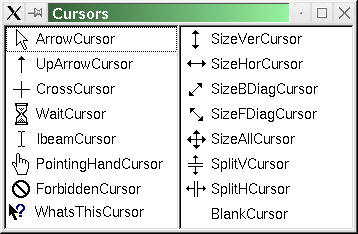 Cursor Shapes